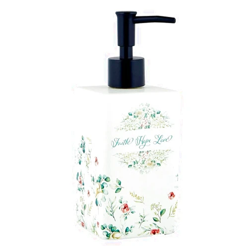 Creative Brands Refillable Soap Dispensers - Faithworks Ceramic Liquid Soap, Lotion or Hand Sanitizer Dispenser with Pump-Top for Kitchen or Bath, 18.5-Ounce, Faith Hope Love