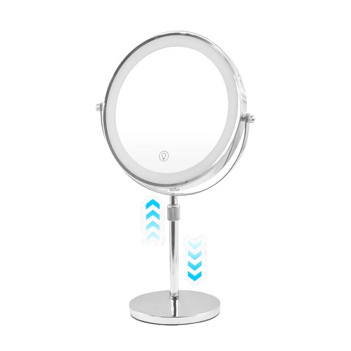 JECETIDAE Lighted Makeup Mirror, 10x/1x Magnification, 3-Color Without Aurora, Rechargeable, 8- inch Height Adjustable Height, 360° Rotatable, a Best Gift for Wife or Friends