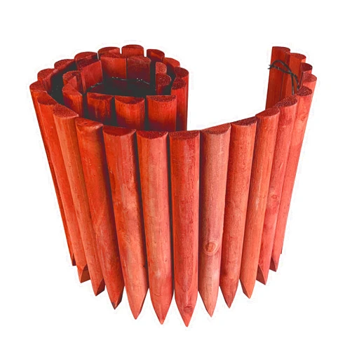 Worth Garden 3.5 Ft Wooden Short Fence Outdoor Landscape Edging Flexible Decorative Border - Tree Fence - Spring Garden & Yard Maintenance - 11.8'' H x 42'' L - (11.8'', Red) - K624A04