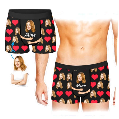 HJX Custom Face Boxers for Men Personalized Funny Photo Boxers Customized Underwear Boxer Briefs Gifts for Boyfriend Husband