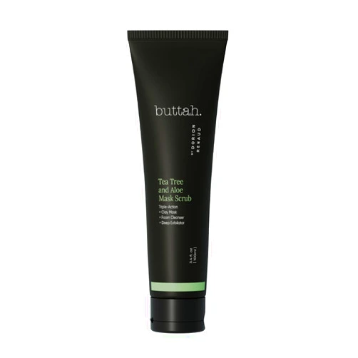 Buttah. by Dorion Renaud Buttah Skin by Dorion Renaud Tea Tree & Aloe Exfoliating Scrub 3oz - Multi-Tasking Cleanser - Tea Tree Oil & Kaolin Clay Treatment - Naturally Based Skin Care for Men & Women - Black-Owned Skincare