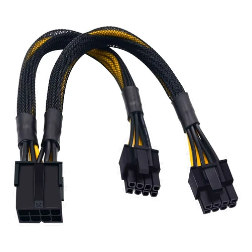 COMeap 8 Pin PCIe Splitter Cable, GPU VGA PCIe 8 Pin Female to Dual 8 Pin (6+2) Male PCI Express Power Adapter Braided Extension 9 inches (23cm)