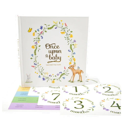 Korokids Baby Memory Book for First Years, Lovely Gender Neutral Baby Keepsake Book to Capture Baby's Growth, A Photo Album Scrapbook to Stamp Baby's First 5 Years, 12 Monthly Milestone Stickers Included.