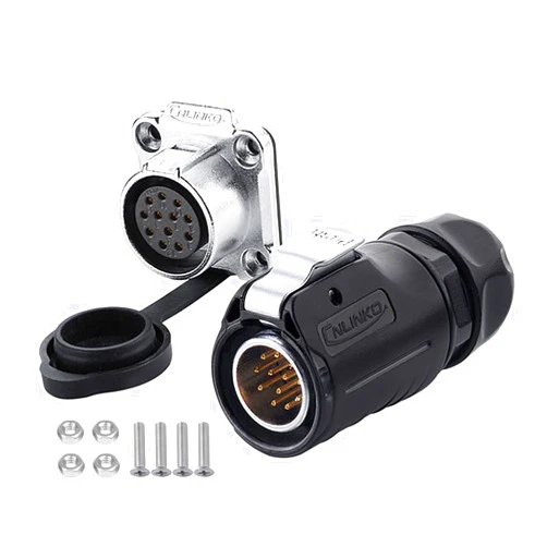 CNLINKO LP20 Series Waterproof Connector, IP68 Power Connector 2pin 3pin 4pin 5pin 7pin 9pin 12pin Connector for LED Lamp Project Cable Assemble Type (12pin Connector Set)