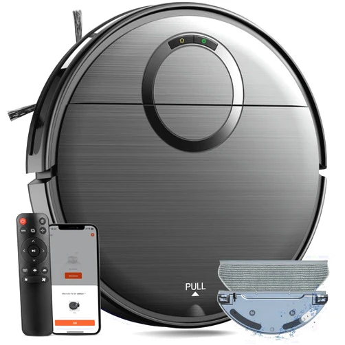 MAMNV Robot Vacuum and Mop Combo, 2 in 1 Mopping Robot Vacuum Cleaner with Schedule, Wi-Fi/App/Remote, 2000Pa Max Suction, Self-Charging Robotic Vacuum, Slim, Ideal for Hard Floor, Pet Hair, Low-Pile Carpet