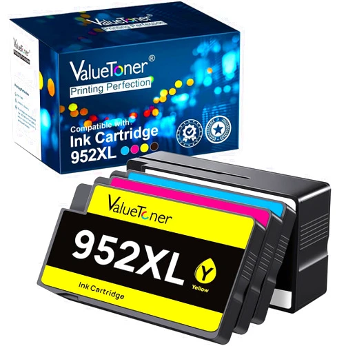 Valuetoner Remanufactured Ink Cartridges Replacement for HP 952XL Ink Cartridges Combo Pack 952 XL for Pro 8710 8720 7740 8740 7720 8715 8702 Printer (1 Black,1 Cyan,1 Magenta,1 Yellow, 4 Pack)