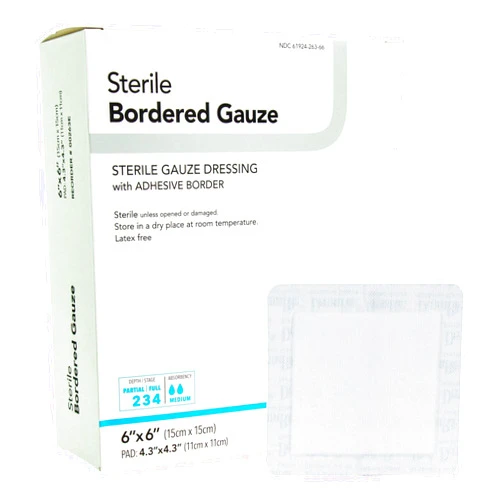 DermaRite Sterile Bordered Gauze Dressing with Adhesive Border
