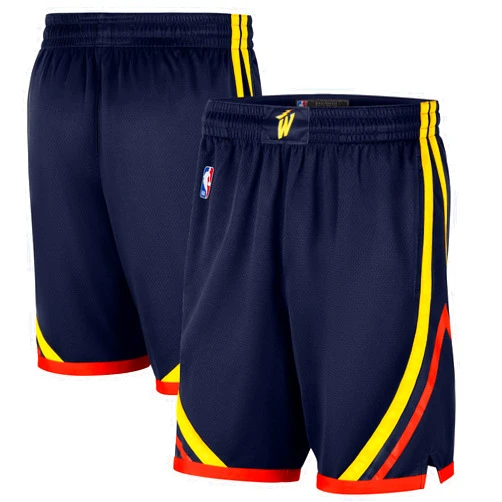 Outerstuff Golden State Warriors NBA Kids Youth 8-20 Navy City Edition On-Court Swingman Performance Shorts