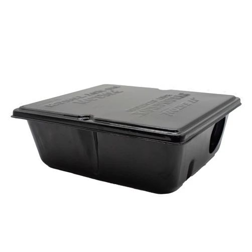 JT Eaton Strongbox™ Galvanized Steel Tamper-Resistant Bait Station, Black Powder Coating, Rat-Size, Dual Entrances