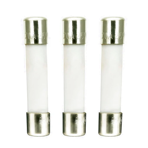 HiQltyla Microwave 20 Amp 250V Fuse, Slow-Blow, 6x30 mm Ceramic Cartridge Fuse Compatible and Universal Replacement Part for Most Brands and Models of Microwaves - 3Pcs