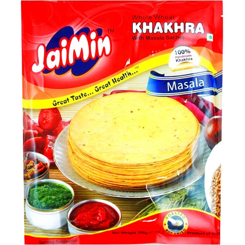 Jaimin Whole Wheat Masala Khakhra - (mixed spices flavour wheat snack) - 200g (pack of 3)
