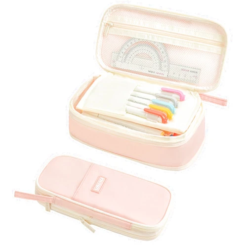 YOKUMA Pencil Case Cute Pencil Pouch for Girls Big Capacity Pen Bag Box, Kawaii Aesthetic College School Supplies for Student Teen Adults Preppy, Pink