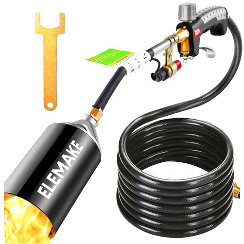 STEINBRÜCKE Propane Torch Weed Burner - Weed Torch with 10ft Hose, Heavy Duty Blow Torch with Trigger Electronic Ignition, Work for Garden, Burning Weeds & Stumps, Melting Ice & Snow