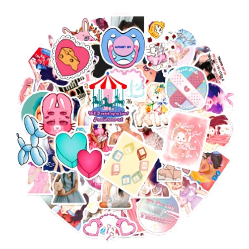 SSUMMERISH WIND 50PCs Pop Music Star Sticker Vinyl Decals, Stickers for Hydro Flask, Laptop, Water Bottle, Stickers for Kids, Toddlers, Teens, Party Stickers (M)
