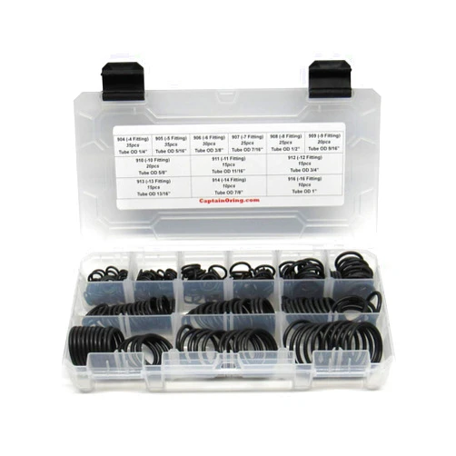 Captain O-Ring - ORB BOSS Hydraulic Fitting SAE 900 O-Ring Seal Kit (Buna-N 70-255 Piece Kit, 12 Sizes)