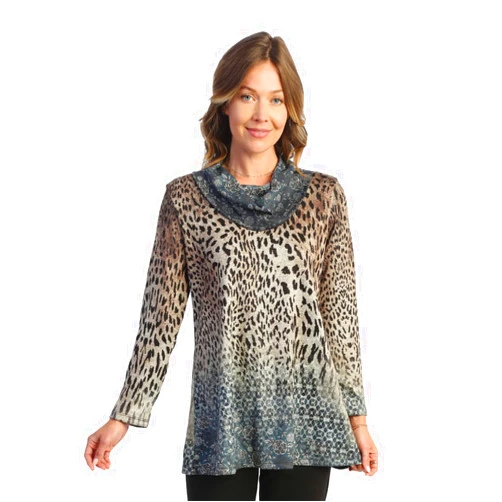 Jess & Jane Abstract Print Brushed Knit Tunic - FB4
