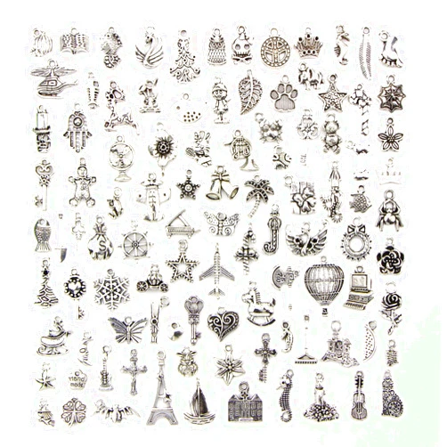Dstertech Charms for Jewelry Making, 100 Style Charms Jewelry Beads Pendants for Jewelry Making Bracelets Necklace and Crafting