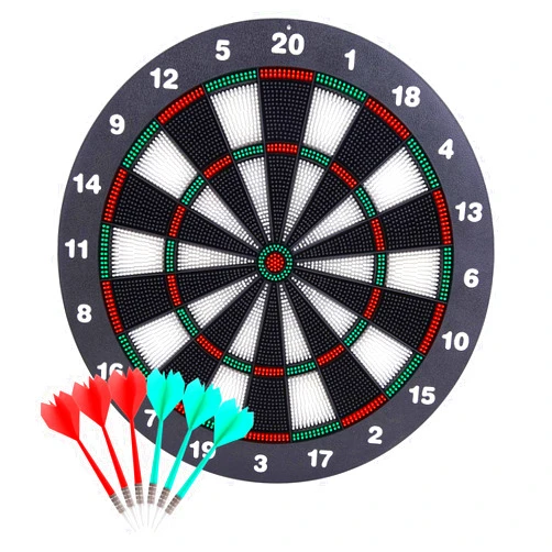Theefun Safety Dart Board Set -16 Inch Rubber Dartboard Game with 6 Soft Tip Darts for Men Women, Party, Office Family Leisure Sport