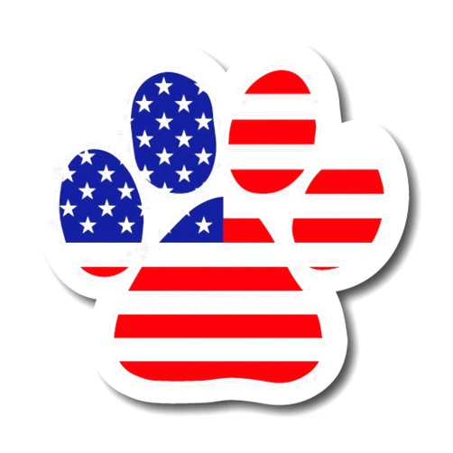 Magnet Me Up American Flag Paw Print Shape Magnet Decal - Patriotic Auto Accessory for Cars or Trucks - Red, White, and Blue, Heavy-Duty Automotive Magnet to Showcase Your Love for Pets and Country