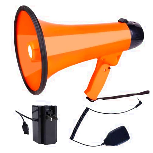 MyMealivos Megaphone Speaker,Bullhorn-Built-in Siren 40 Watt & 1000 Yards Range,Loud Speaker with Adjustable Vol Control，Ideal for Football, Soccer, Baseball, Hockey, Basketball