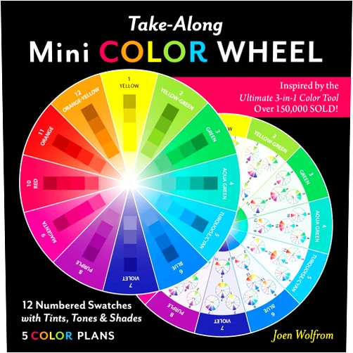 Joen Wolfrom Take-Along Mini Color Wheel: 12 Numbered Swatches with Tints & Shades, 5 Color Plans (Reference Tool)