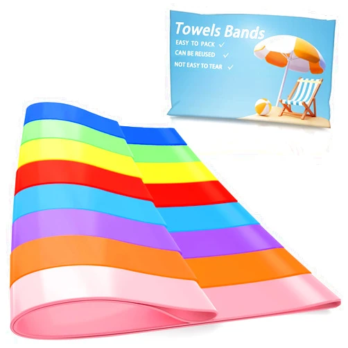 UHUZZ Towel Bands for Cruise & Beach Chairs - Cruise & Beach Pool Chairs Ship Essentials - Must Haves Alternative to Beach Towel Clips - Vacation Towel Bands Accessory Gifts - Thicken Towel Bands 8 PCS