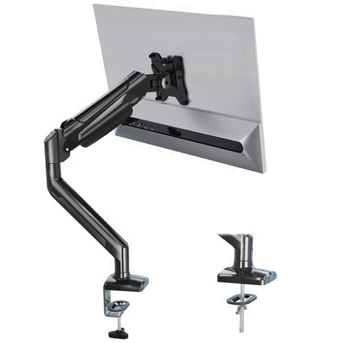 BONTEC Single Monitor Desk Mount, 13 to 34 Inch Gas Spring Monitor Arm, Adjustable Stand, VESA Mount with Clamp and Grommet Base, Fits 6.6 to 19.8lbs LCD Computer Monitors, Cable Management, Black