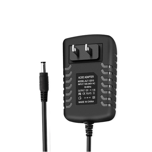 Arybroourd DC 12V 1.5A Power Supply Adapter 1500mA AC Adapter 100-240V 50-60Hz to DC 12V 1.5A Cord Transformer with 5.5mm x 2.5mm Outlet Plug for CCTV Camera LED Strip Light Routers