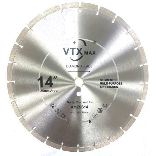 VTXMAX VSS 14 inch Dry or Wet Cutting General Purpose Power Saw Segmented Diamond Blades for Concrete Stone Brick Masonry (14