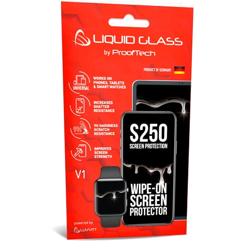 Luvvitt Liquid Glass Screen Protector With $250 Screen Protection - Scratch Resistant Wipe On Coating for All Smartphones Tablets Smartwatches - Universal