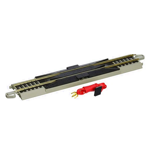 Bachmann Trains - Snap-Fit E-Z Track 9” Straight Terminal Rerailer w/Wire (1/card) - Nickel Silver Rail With Gray Roadbed - HO Scale