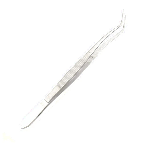 OdontoMed2011® Meriam Foil Dental Cotton Tweezer Serrated Angled Beak Dressing Pliers Tip Stainless Steel Dentist-Instruments 6