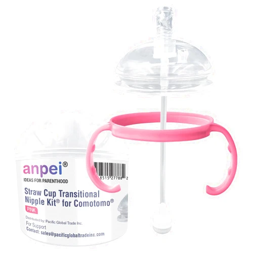 ANPEI Straw Sippy Cup Transitional Nipple Kit for Comotomo Baby Bottles, 5 oz and 8 oz