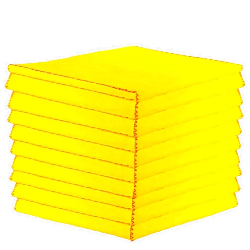Nabob Wipers Yellow Dusting Cloth Rag 100% Cotton Washable, Duster Cloth for Cleaning Wiping (12 Pack)