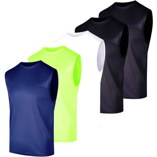 Real Essentials 5 Pack: Men's Mesh Active Athletic Tech Tank Top - Workout & Training Activewear (Available in Big & Tall)