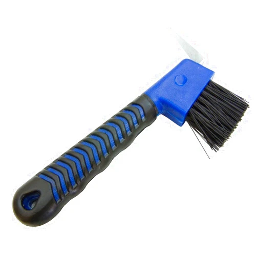 Intrepid International Rubber Handle Hoof Pick w/Brush for Horses, Hoof Pick for Easy Horse Hoof Cleaning, Horse Grooming Supplies