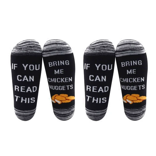 LEVLO Funny Chicken Nugget Gift If You Can Read This Bring Me Chicken Nuggets Socks Gift for Chicken Nugget Lovers