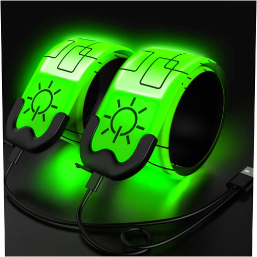 Todoxi 2 Pack LED Armband - Rechargeable Running Lights with Reflective Gear, High Visibility LED Wristband Lights
