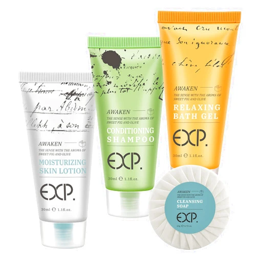 OPPEAL.HOSMALL OPPEAL EXP Series| 200 PK 1 oz Hotel Size Amenities Bulk | 50 Sets Each Contains Shampoo & Conditioner 2 in 1, Body Wash, Body Lotion and Soap Bar | Ideal Size for Hotel/AirBnB/VRBO/Vacation Rental