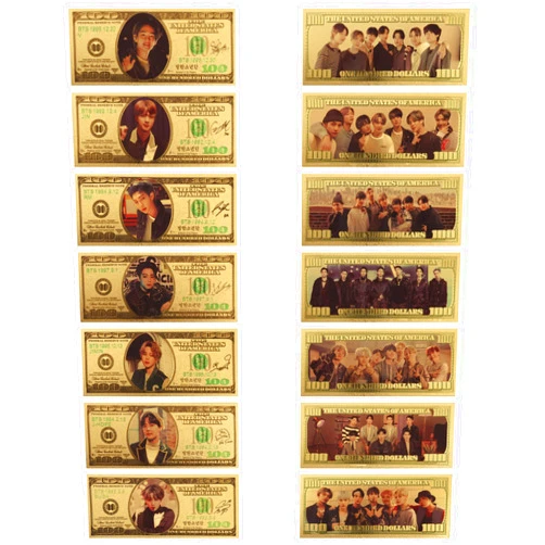6UH8MB 7Pcs Kpop Bangtan Boys Merchandise Gold Foil Bookmark Set for BTS Army Fans Collection Gifts(Printing on 2 Side)