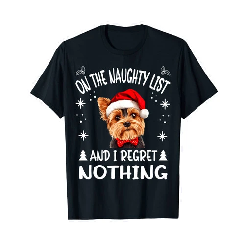 Yorkshire Terrier Yorkie dog Christmas Dog Breed Cute Yorkshire Terrier Yorkie dog Dog Christmas On The Men Women T-Shirt