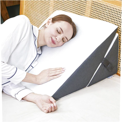 Touchutopia Bed Wedge Pillow for Sleeping Adjustable 9 &12 Inch Foldable Bed Wedge Pillow, Memory Foam Triangle Pillow Wedge System for Legs and Back Support Pillow