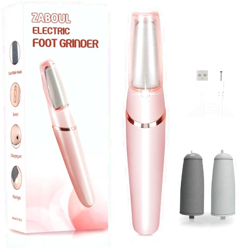 ZABOUL Smooth Pedicure Wand, Electric Foot Callus Remover Rechargeable Pedicure Tool Callus Remover for Feet Electronic Foot File, Feet Care for Removes Dry Hard & Dead Skin Ideal Gift (Pink)