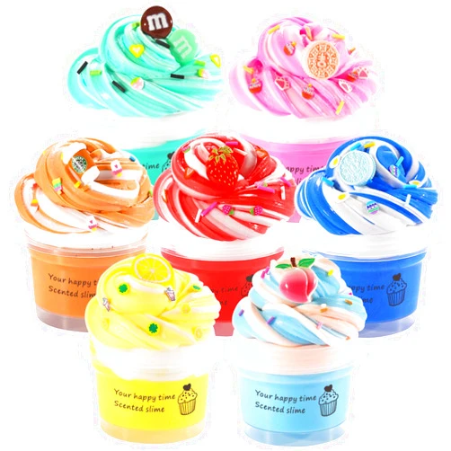 Brehenzo 7 Packs Dual Color Butter Slime Kit, Super Soft, Non-Sticky Stress Relief Toy, Party Favors and Birthday Gift for Girls and Boys