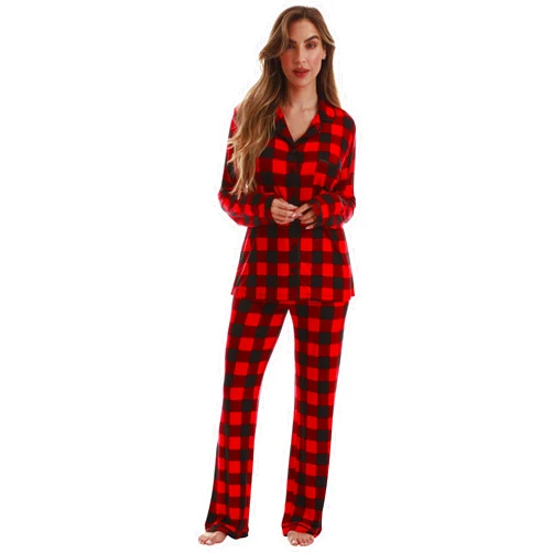 #followme Pajama Pant Set with Notch Collar