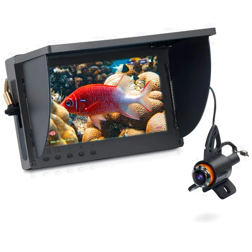 Nmgorkq Underwater Fishing Camera: 6'' HD 1080P Ice Fishing Camera with OLED Display, 220° Wide-Angle Lens, 8 IR Lights, 25m/82ft Cable-DVR Portable Fish Finder for Sea, Lake, Boat, and Kayak Fishing