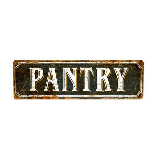 Fangyuaneel Pantry Sign Wall Decor,vintage Metal Pantry Decor Sign for Farmhouse Kitchen Decor for Home Kitchen Dining Room Restaurant Coffee Shop (Black)