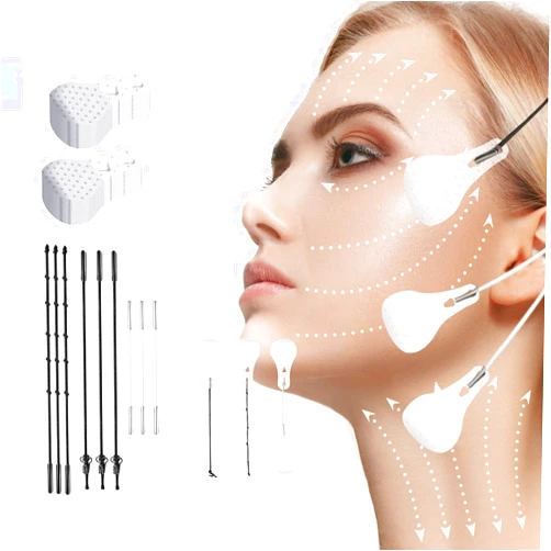 WXYINSPAS 40 Pcs Face Tape Lifting Invisible with String for Wrinkles, Jowls, Neck, Eye, Waterproof High Elasticity V Shape Lift Tape Stickers, Instant Makeup Bands