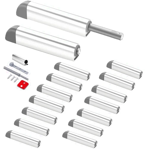 CBRIVE Push to Open Door Latches Hardware CBRIVE® 16 Pack Kitchen Cabinets Push Latch & Lock Heavy Duty Touch Latch and Catch for Drawers Push Pull Tip On RV Closet Press to Release Strong Pop Out - Silver