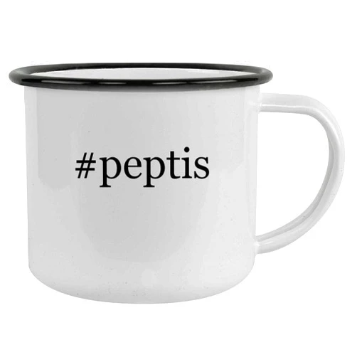 Molandra Products #peptis - 12oz Hashtag Camping Mug Stainless Steel, Black